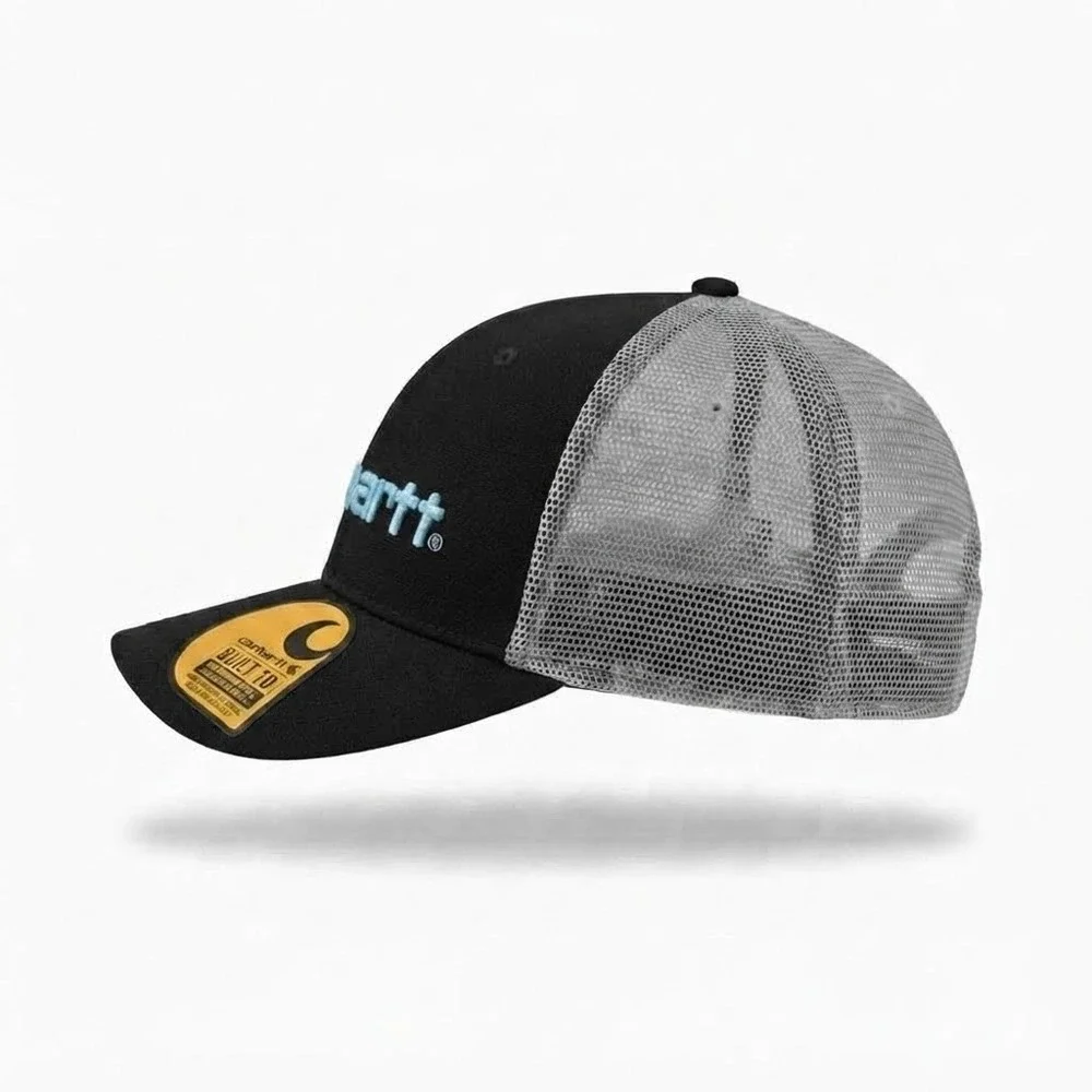 Carhartt Trucker Hat Mens OS Black AH1195-M Canvas Mesh Back Logo Cap *NEW*
